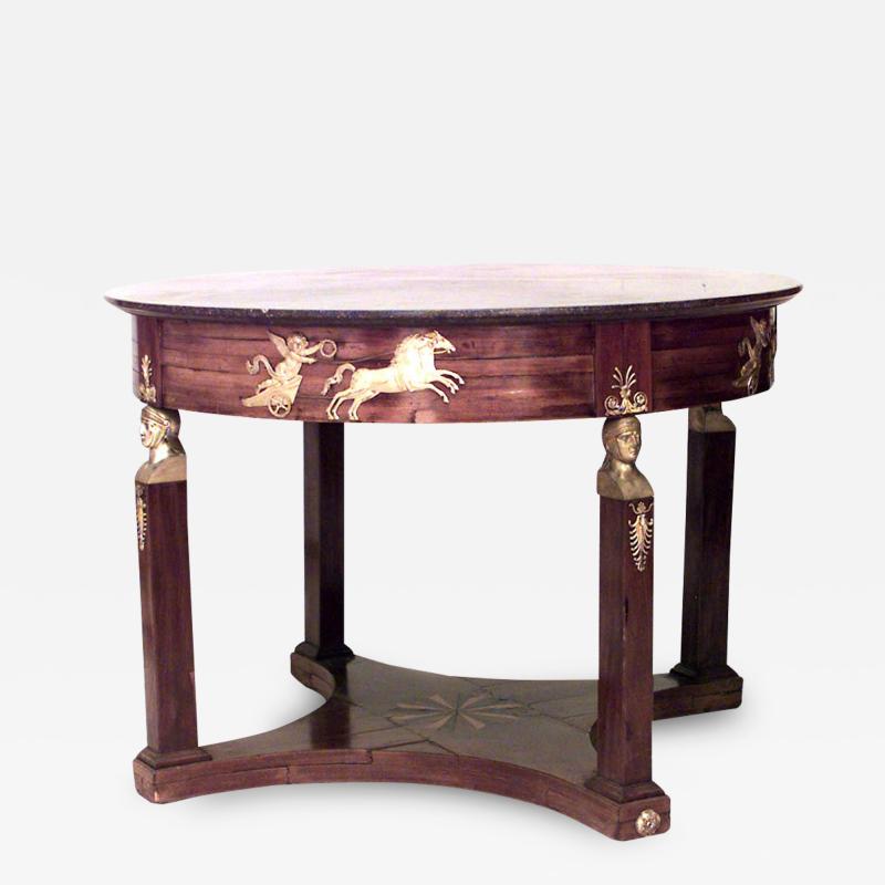 French Empire Style Marble Top Center Table