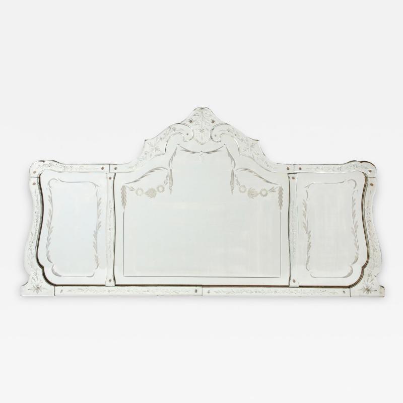 French Etched Triptych Mirror