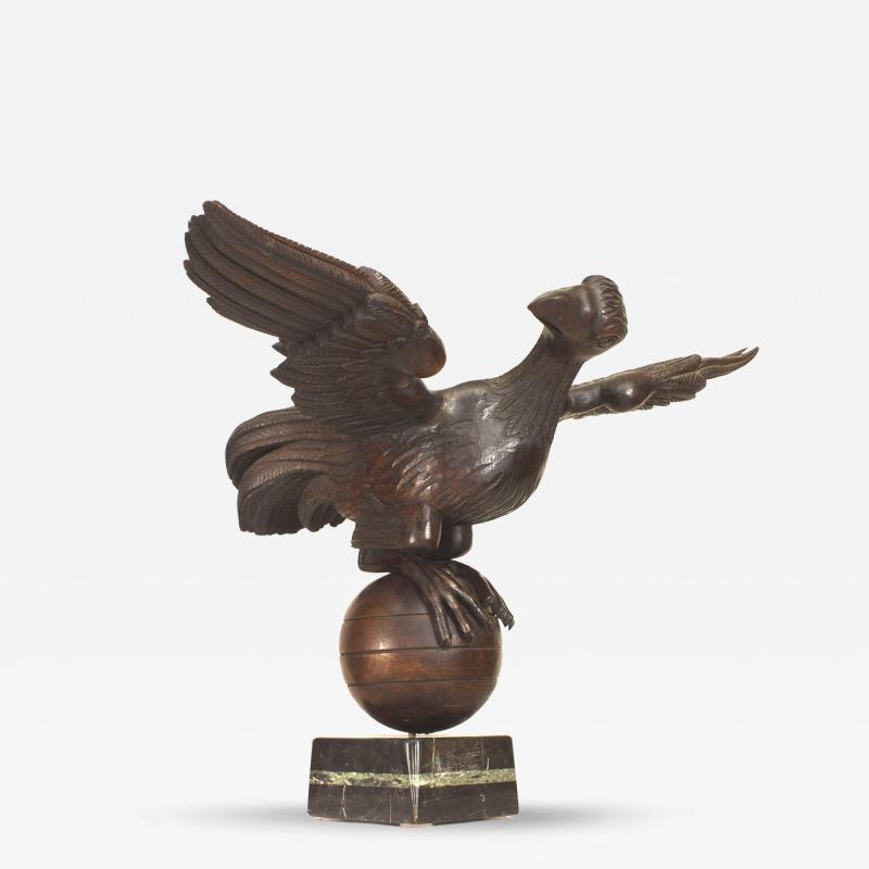 French Folk Oak Eagle Figure