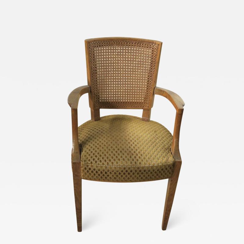 French Forties Pair and single cane back armchairs in oak 