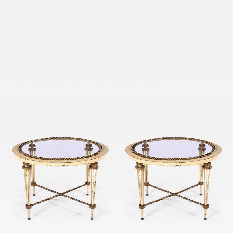 French Forties pair of wrought iron tables