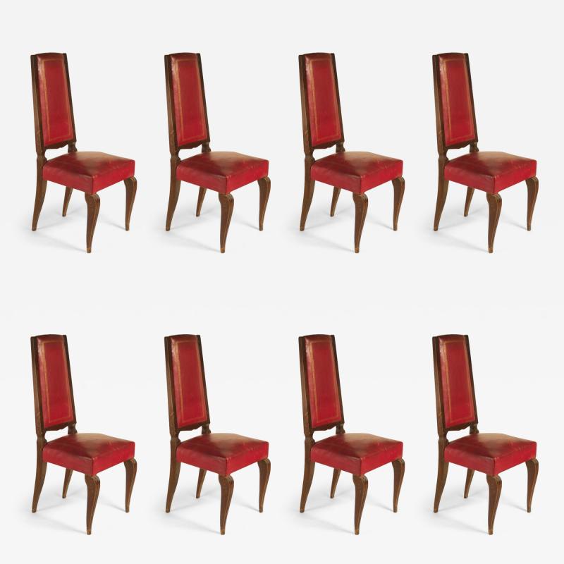 French Forties set of 8 high back dining chairs