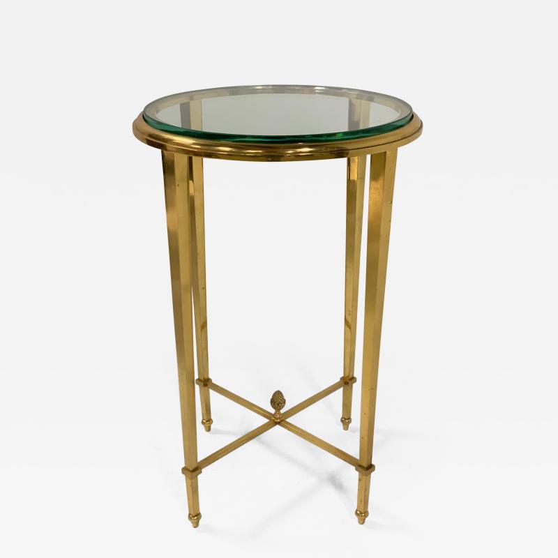 French Gilt Bronze and Glass Gueridon Table