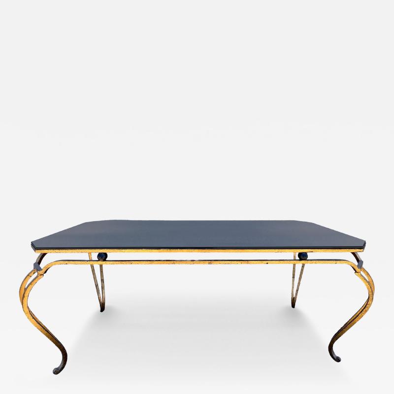 French Gilt Iron And Mirrored Cocktail Table
