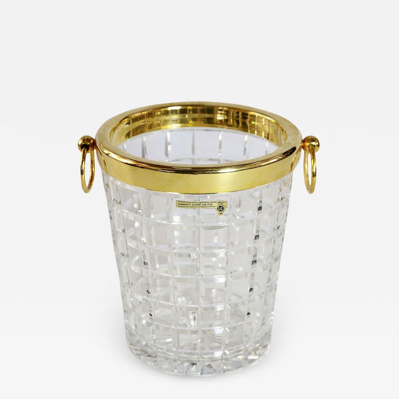 French Gilt Metal and Cut Crystal Champagne Bucket