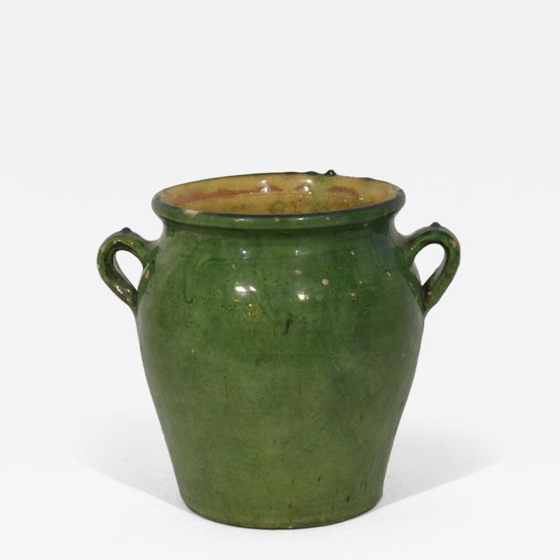 French Green Glazed Ceramic Confit Jar Circa 1850 1900