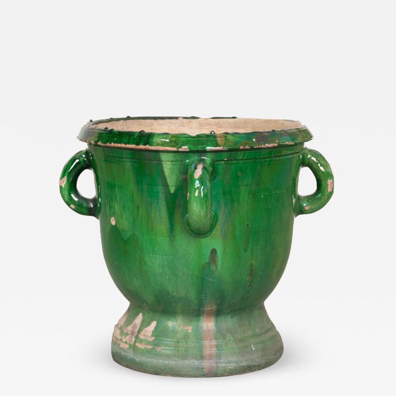 French Green Glazed Pot