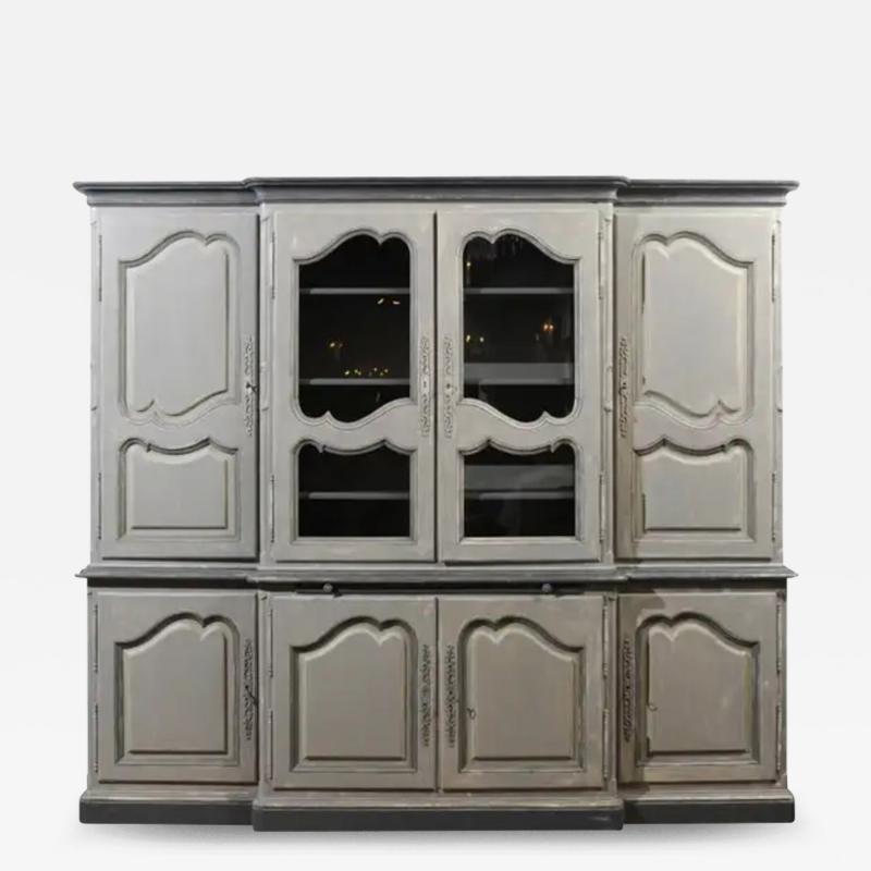 French Grey Painted Louis XV Style Two Part Biblioth que Custom Made in 1978