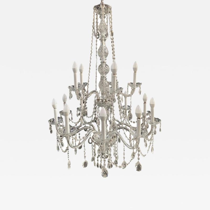 French Hollywood Regency Style Crystal Chandelier 15 Arms