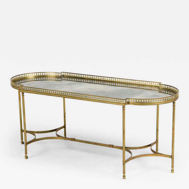 French Hollywood Regency Style Smoked Glass Coffee Table