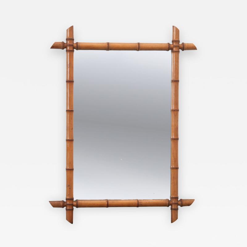 French Late 19th Century Faux Bamboo Mirror