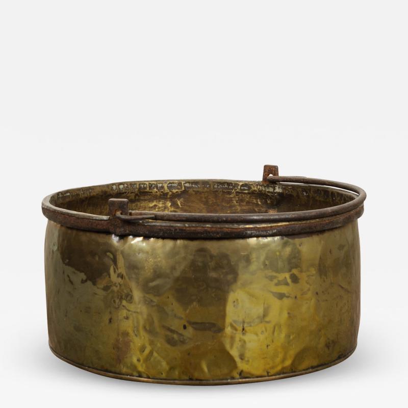French Late 19th Century Large Brass Pot