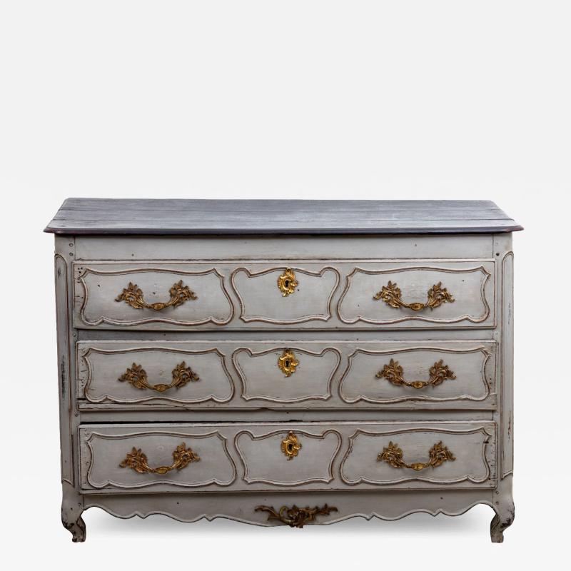 French Louis XIV Style Gray Painted Commode Late 19th Century