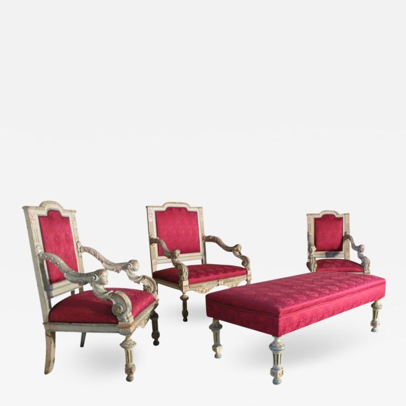 French Louis XIV Style Salon Suite in the Manner of Gue ret Fre res