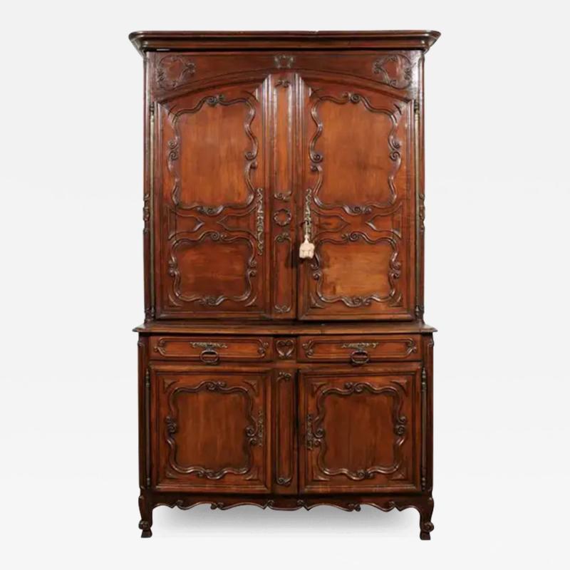 French Louis XV 18th Century Cherry Buffet Deux Corps from the Loire Valley