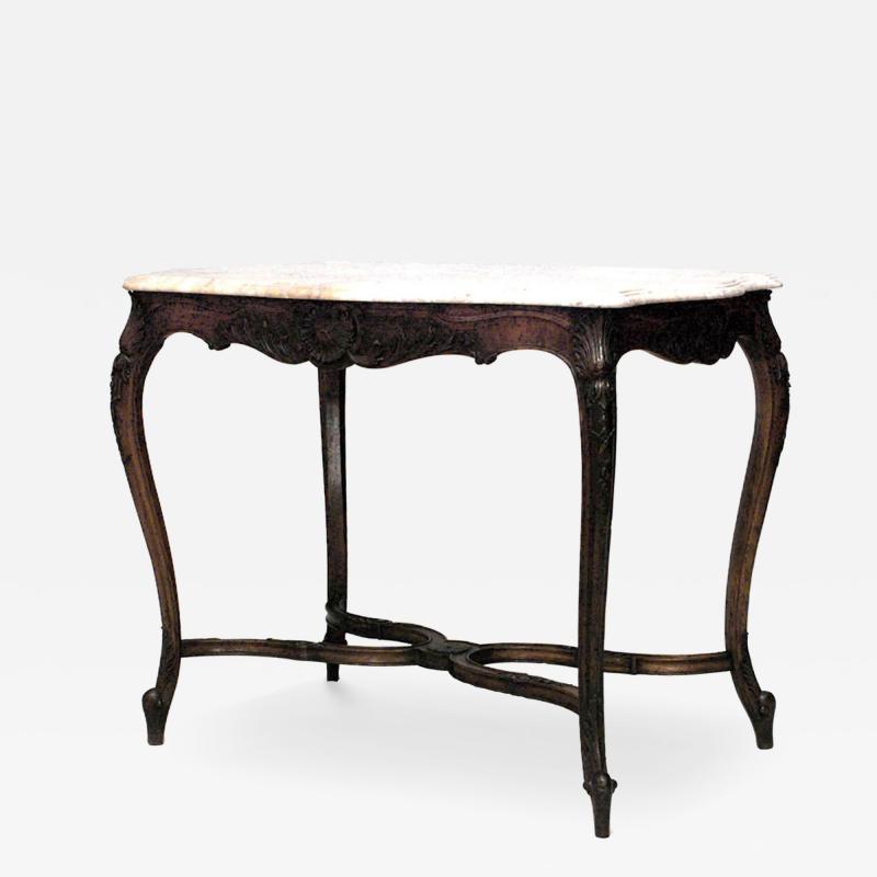 French Louis XV End Table with Marble Top
