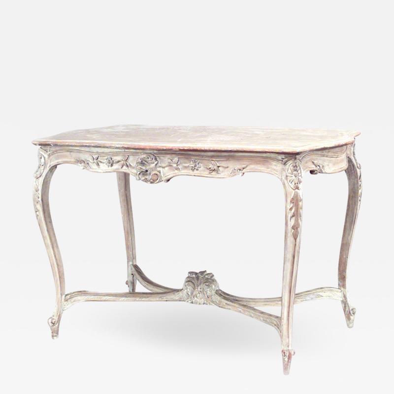 French Louis XV Style Bleached Center Table
