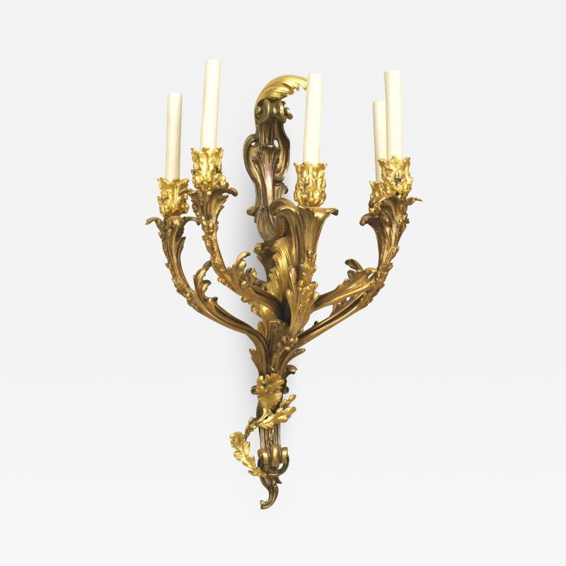 French Louis XV Style Gilt Bronze Wall Sconce