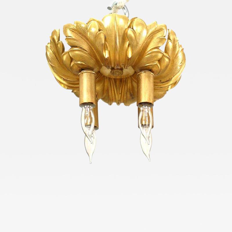French Louis XV Style Gilt Ceiling Fixture