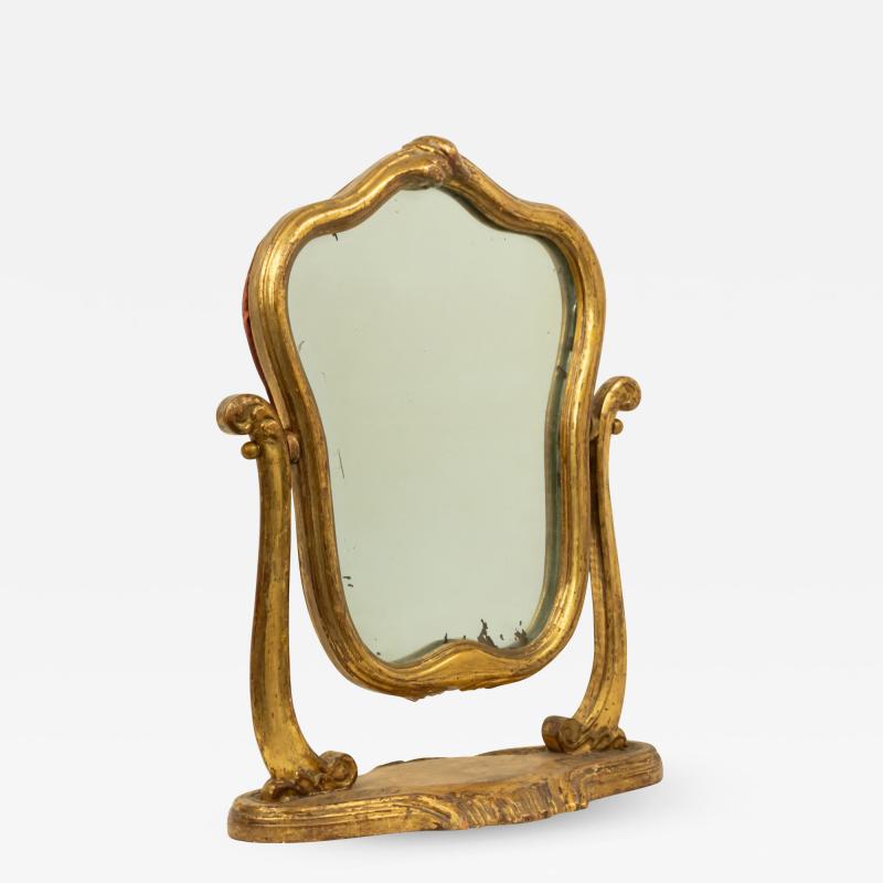 French Louis XV Style Gilt Wood Dressing Table Vanity Mirror