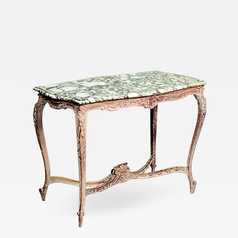 French Louis XV Style Marble Top Center Table