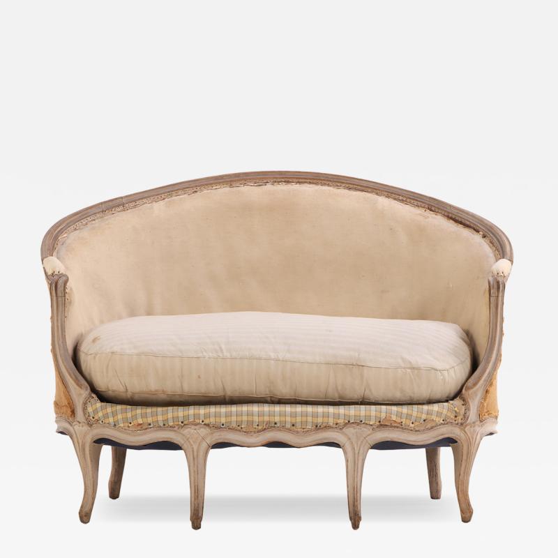 French Louis XV Style Painted Six Leg Settee Late 19th C