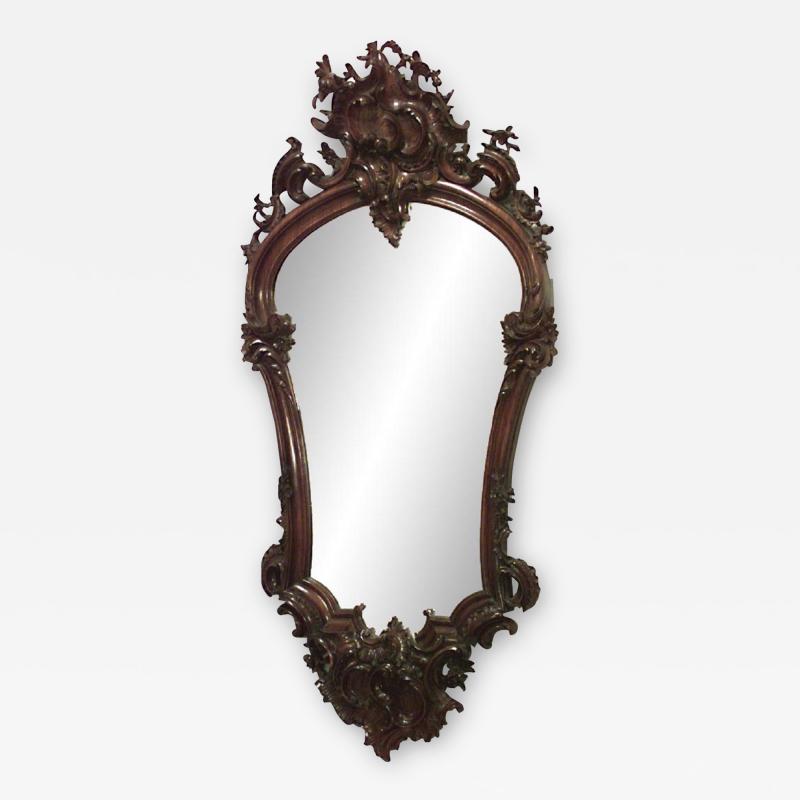 French Louis XV Style Rosewood Wall Mirror