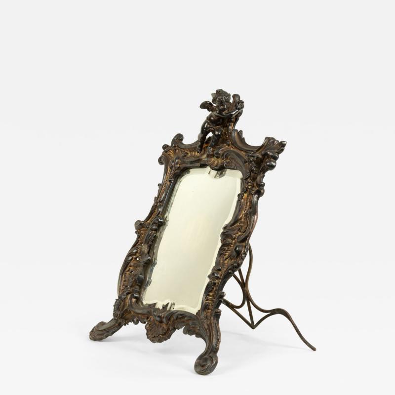 French Louis XV Style Silver Plate Dressing Table Vanity Mirror