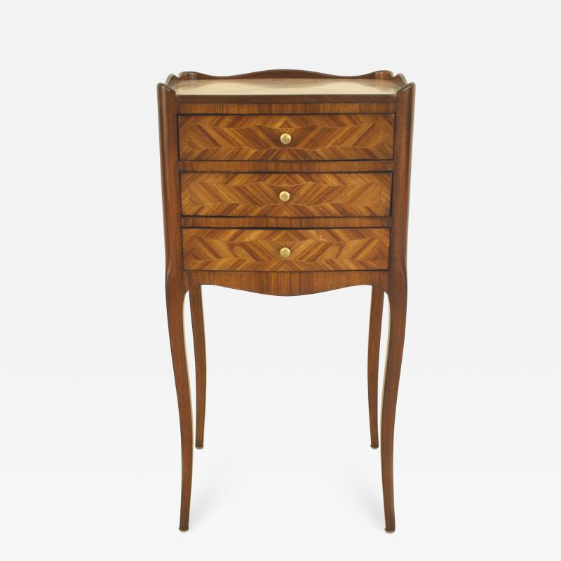 French Louis XV Style Tulipwood Small Bedside Table