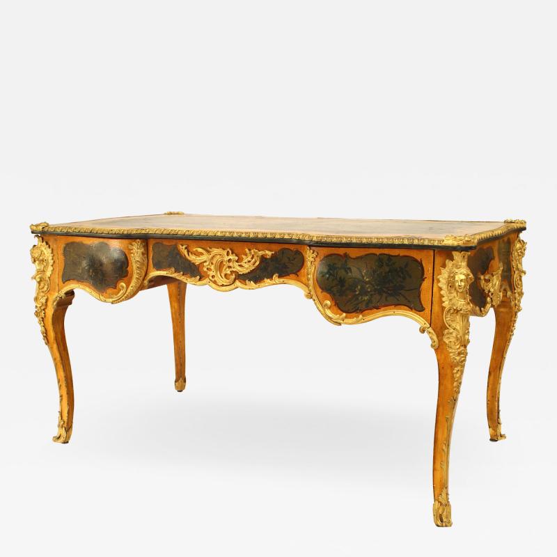 French Louis XV Style Verne Martin Painted Desk