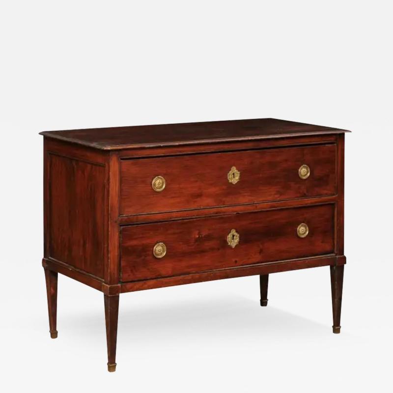 French Louis XVI 1790s Two Drawer Sauteuse Commode with Tapered Legs