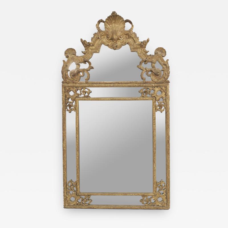 French Louis XVI 18th Cent Carved Gilt Wall Mirror