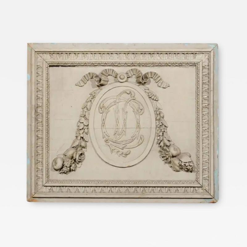 French Louis XVI 18th Century Painted and Hand Carved Wooden Boiserie Panel