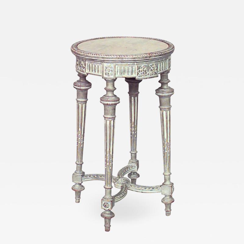 French Louis XVI Bleached Round End Table