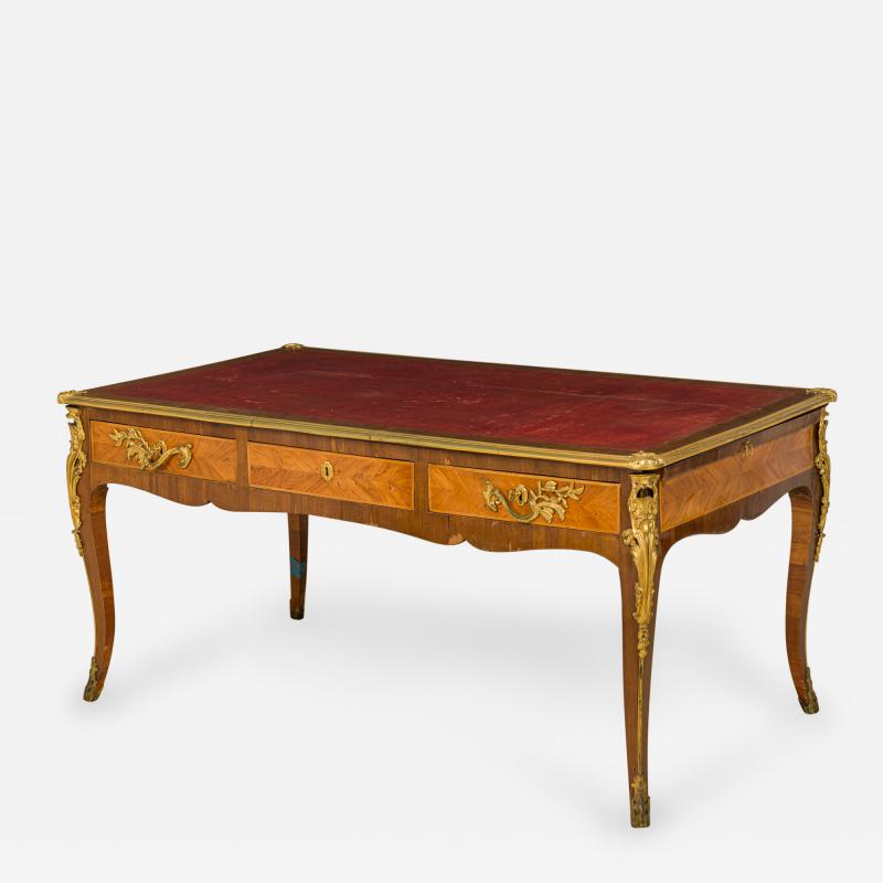 French Louis XVI Kingwood Veneer Ormolu and Red Leather Writing Desk