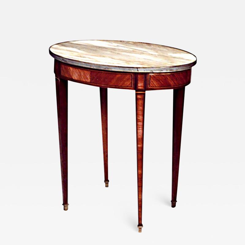 French Louis XVI Kingwood and Marble End Table