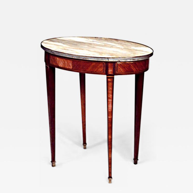 French Louis XVI Kingwood and Marble End Table
