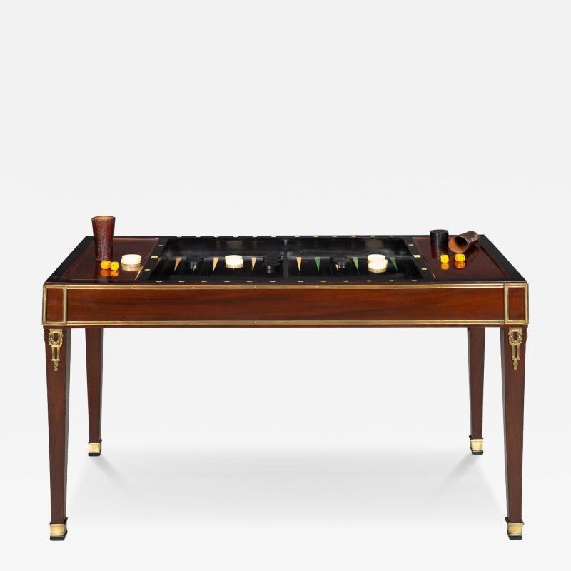 French Louis XVI Mahogany Writing Desk Tric Trac Game Table circa 1785