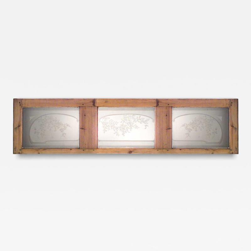 French Louis XVI Pine 3 Panel Transom Window