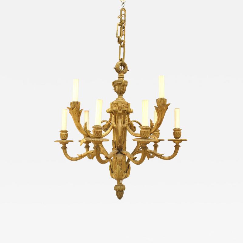 French Louis XVI Style 19th Cent Gilt Bronze Chandelier