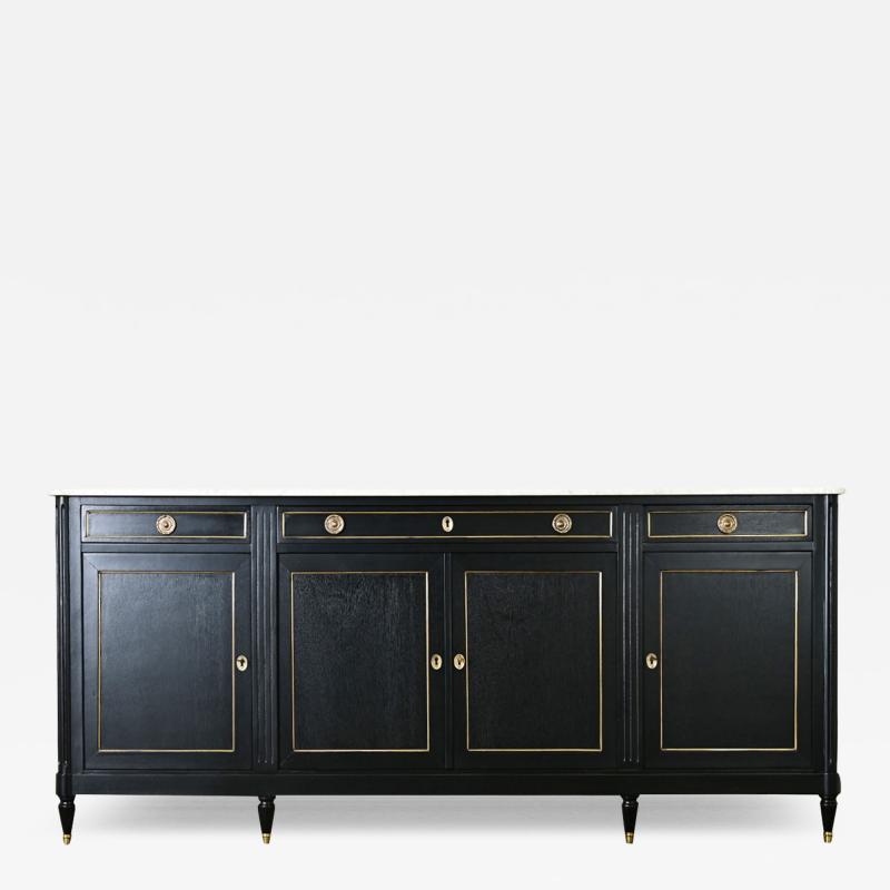 French Louis XVI Style Ebonized Marble Enfilade