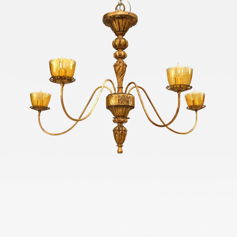 French Louis XVI Style Gilt Metal Chandelier