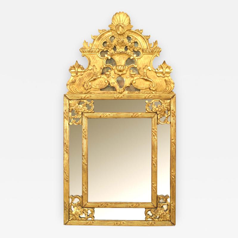 French Louis XVI Style Gilt wood Carved Wall Mirror