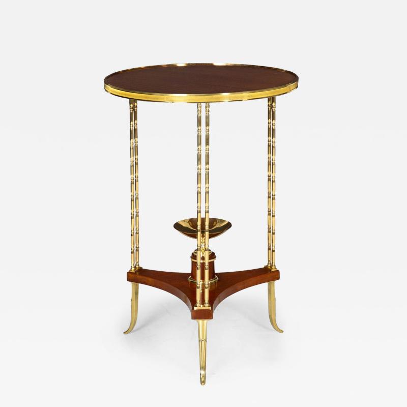 French Louis XVI Style Mahogany Bronze Gueridon Side Table