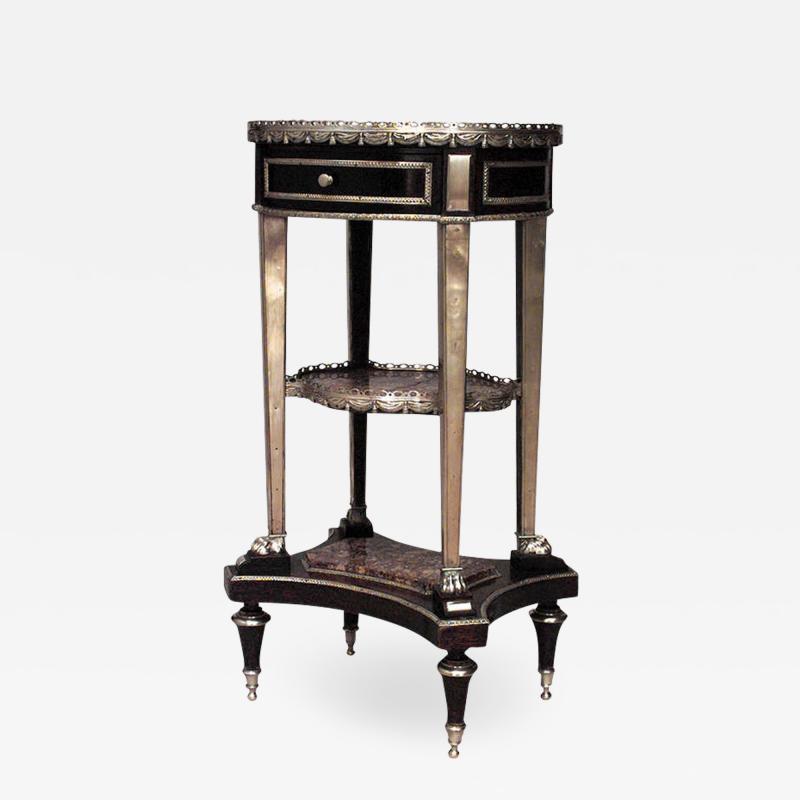 French Louis XVI Style Mahogany Three Tier Table