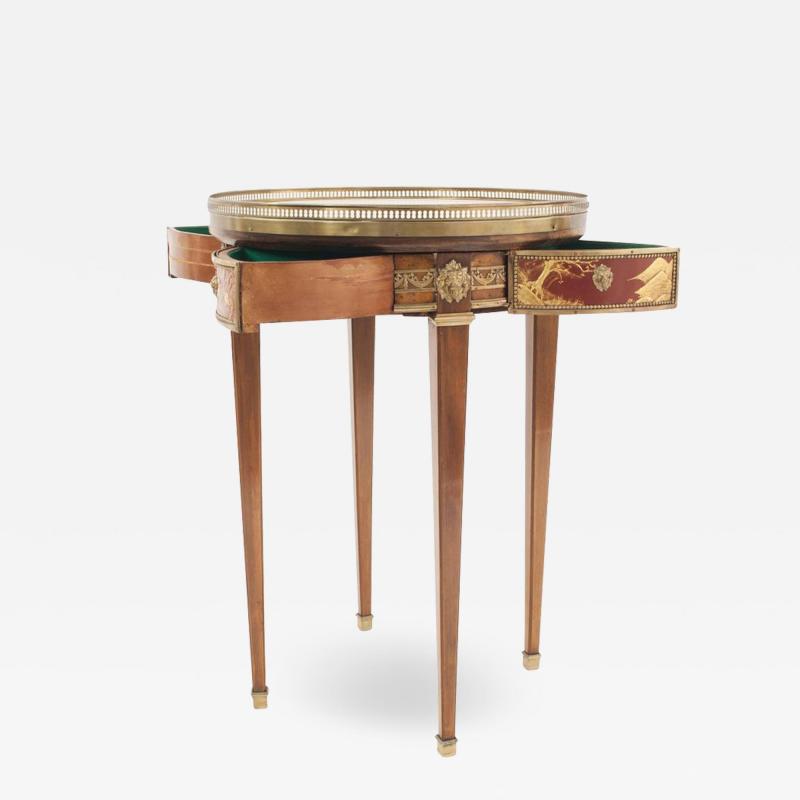 French Louis XVI Style Mahogany and Marble End Table