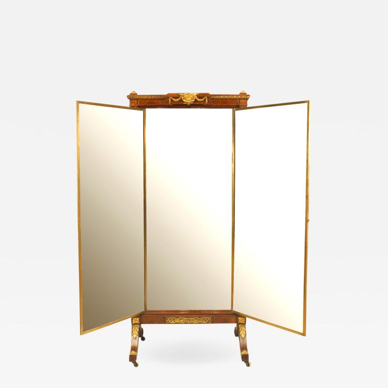 French Louis XVI Style Triptych Cheval Mirror