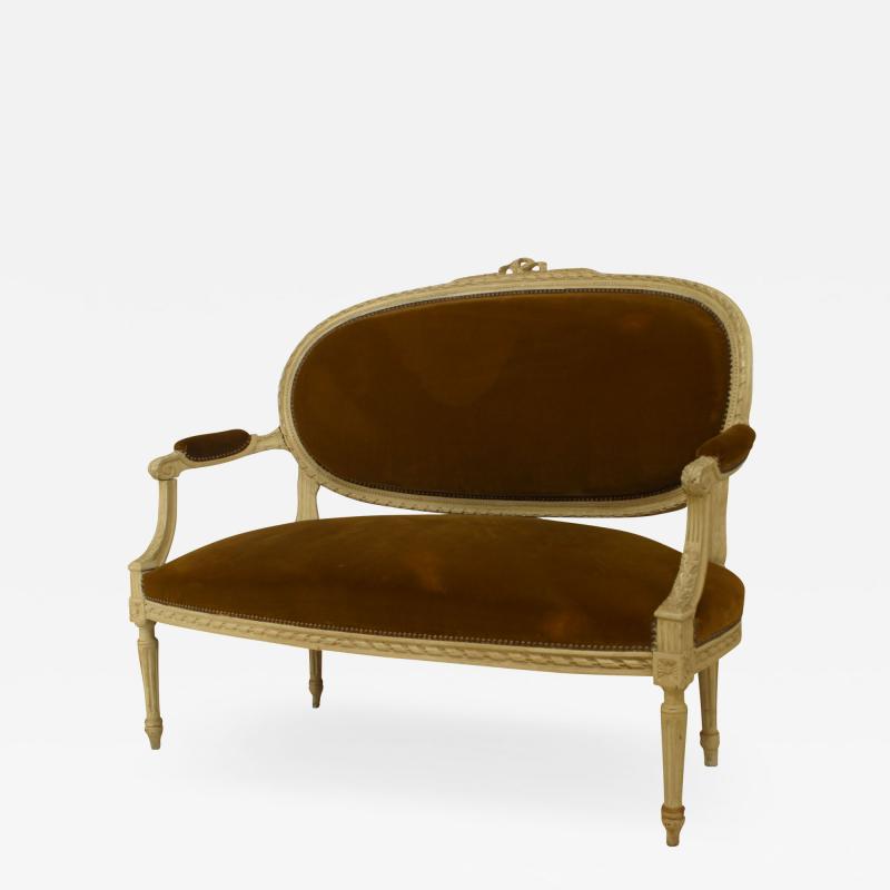 French Louis XVI Velvet Loveseat