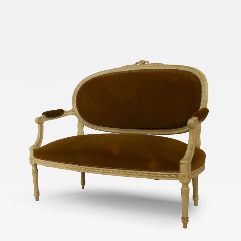 French Louis XVI Velvet Loveseat