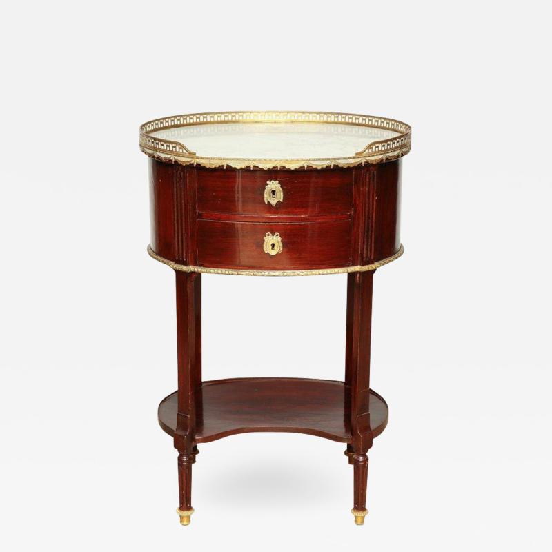 French Mahogany Oval Side Table